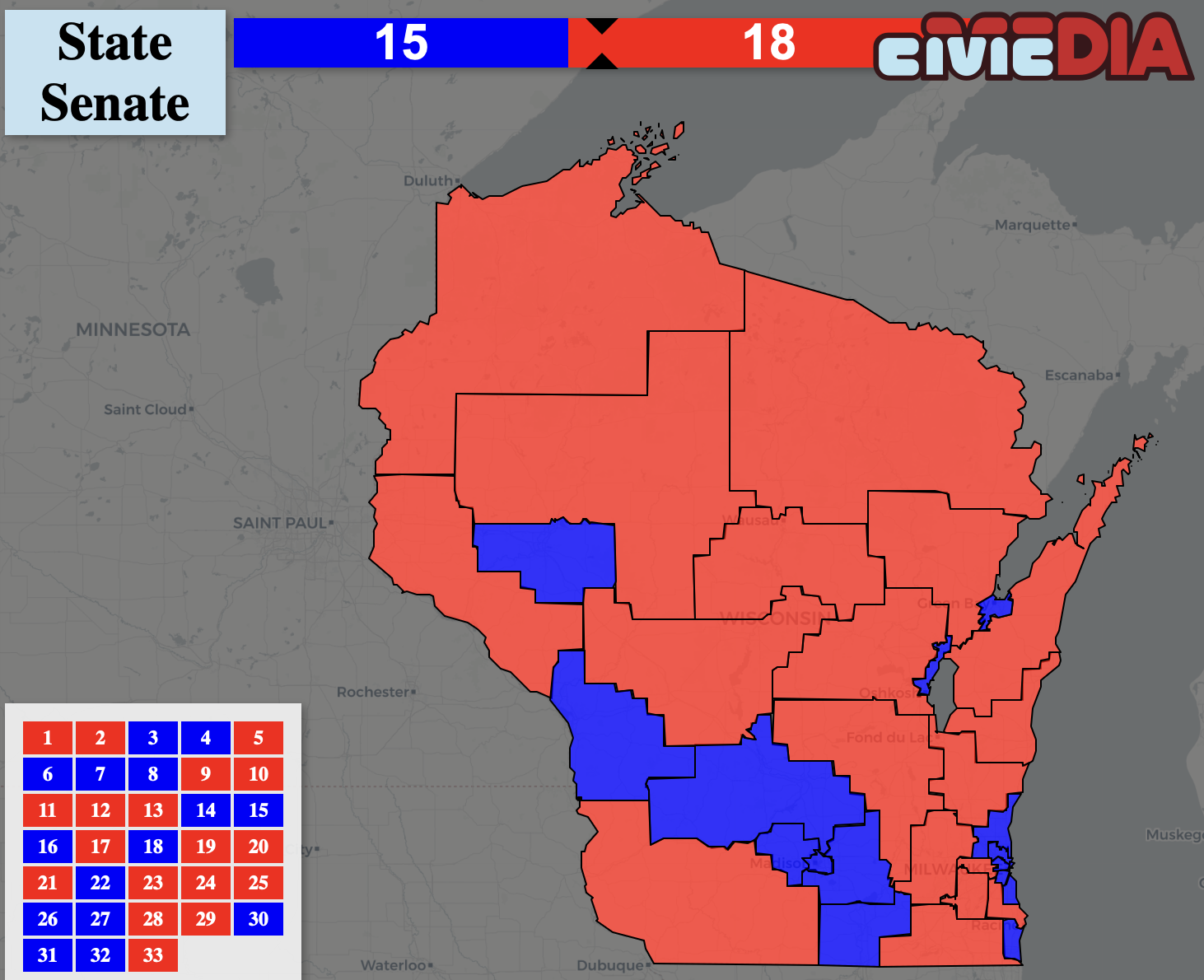 Here's how the election results settled in the Wisconsin State Senate. 

Democrats won all four of the closest races -- Jodi Habush Sinykin (SD8), Sarah Keyeski (SD14), Kristin Alfheim (SD18), Jamie Wall (SD30) -- and will put the balance of power in play in 2026.